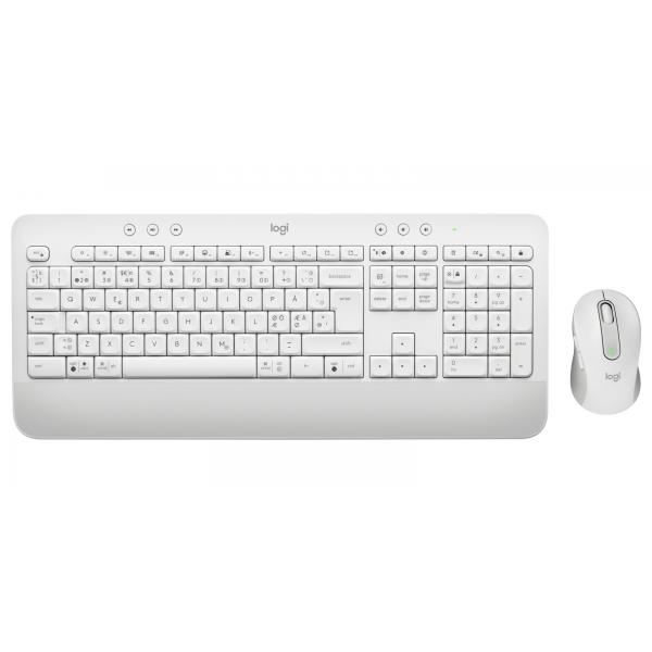 Logitech 920-011038 tastiera Mouse incluso Ufficio Bluetooth QWERTY Nordic Bianco (Logitech Signature MK650)