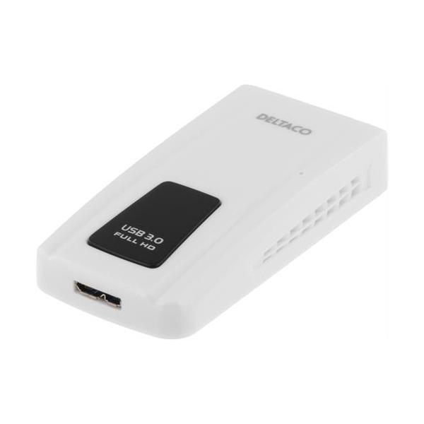 Deltaco USB3-DVI adattatore grafico USB Bianco (DELTACO PRIME USB3-DVI - ekstern video)