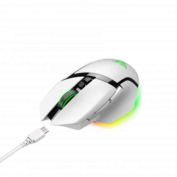 Razer Basilisk V3 Pro mouse Gaming Mano destra RF Wireless + Bluetooth + USB Type-C Ottico 30000 DPI (Basilisk V3 Pro - White)