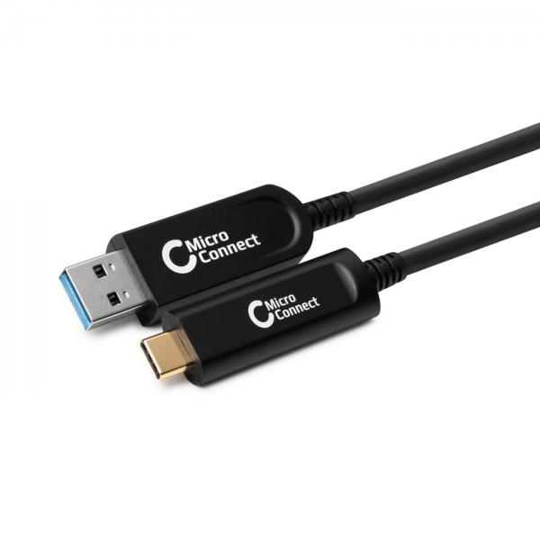 Microconnect MC-USB3.2CA15OP cavo USB USB 3.2 Gen 2 [3.1 Gen 2] 15 m USB A USB C Nero (Premium Optic USB Cable 3.2 - Gen 2 A-C 15M - Warranty: 300M)