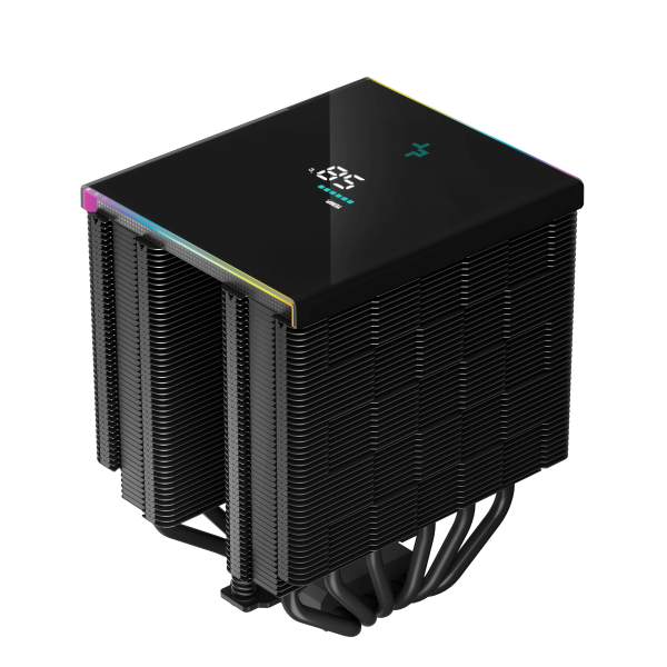 DeepCool AK620 DIGITAL Processore Raffreddatore d'aria 12 cm Nero 1 pz (DeepCool AK620 Digital CPU Cooler, Black, 2x 120mm Fan, Dual Tower, ARGB, 6x Direct Touch Copper Heatpipes, Intel/AMD)