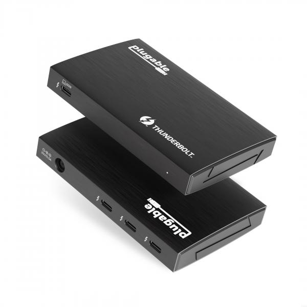 Plugable Technologies TBT4-HUB3C Thunderbolt 4 40000 Mbit/s Nero (Plugable TBT4 Hub 60W Mac & Windows)