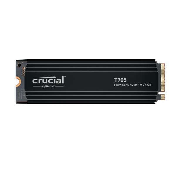 Crucial CT1000T705SSD5 drives allo stato solido 1 TB M.2 PCI Express 5.0 NVMe (Crucial T705 - SSD - encrypted - 1 TB - internal - M.2 2280 - PCI Express 5.0 [NVMe] - TCG Opal Encryption 2.01 - integrated heatsink)