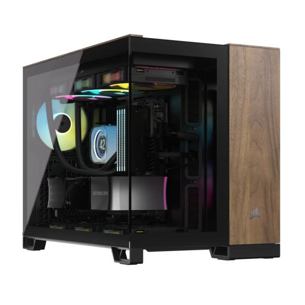 Corsair CC-9011286-WW computer case Midi Tower Nero, Noce (CORSAIR 2500X MICRO ATX CASE BLK/WALNUT)