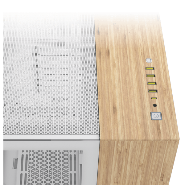 Corsair CC-9011284-WW computer case Midi Tower Bamboo, Bianco (CORSAIR 6500X MID TOWER CASE WHT/BAMBOO)