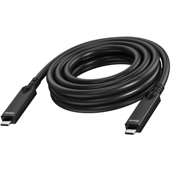 Vision TC 7MUSBC/BL cavo USB USB 3.2 Gen 1 [3.1 Gen 1] 7 m USB C Nero (Active optical cable - 2 lane supports DP 1.4 [16.2 Gbps] and USB 2.0 [480 mbps] - 4 lane supports DP 2.1 [40 Gbps] and USB 3.2 [10 Gbps] - supports pd 60w charging current - reinforced by kevlar - USB-C 3.2 [m] to USB-C 3.2 [m] - outer diameter 6.5 mm -)