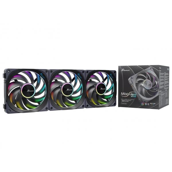 Seasonic MagFlow ARGB Case per computer Ventilatore 12 cm Nero 3 pz (Seasonic LÃ¼fter MagFlow 1225PWM ARGB)