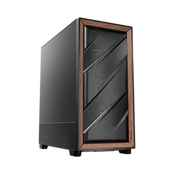 Antec FLUX SE Midi Tower Nero, Legno (Antec Flux SE Full Tower PC Case with Solid Side Panel, Black/Wood, 5x Pre-Installed Fans, USB Type-C, E-ATX/ATX/mATX/mITX Compatibility)