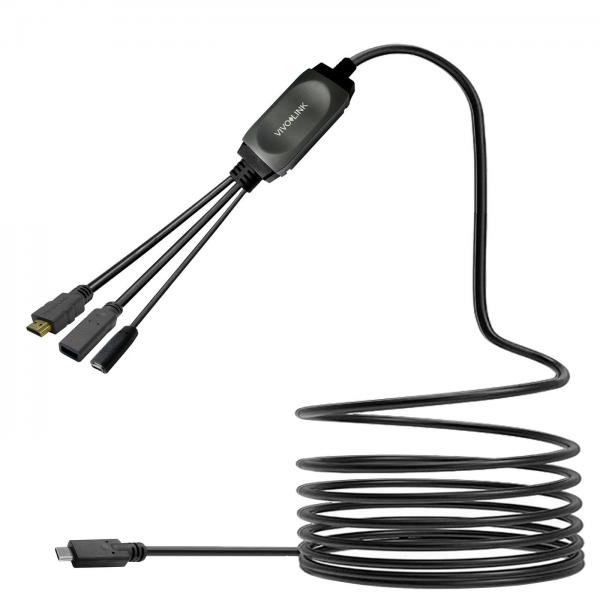 Vivolink PROUSBCHDMIUSB3-7.5 cavo USB (USB-C HUB Cable with USB3.0 & - Charging 7.5m black - Warranty: 144M)