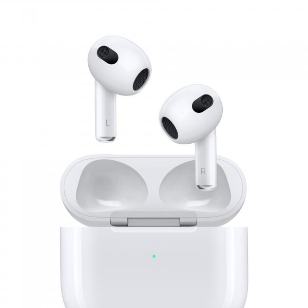 Apple AirPods [terza generazione] AirPods [3rd generation] Cuffie Wireless In-ear Musica e Chiamate Bluetooth Bianco (Apple AirPods [3.Generation] mit Ladec)