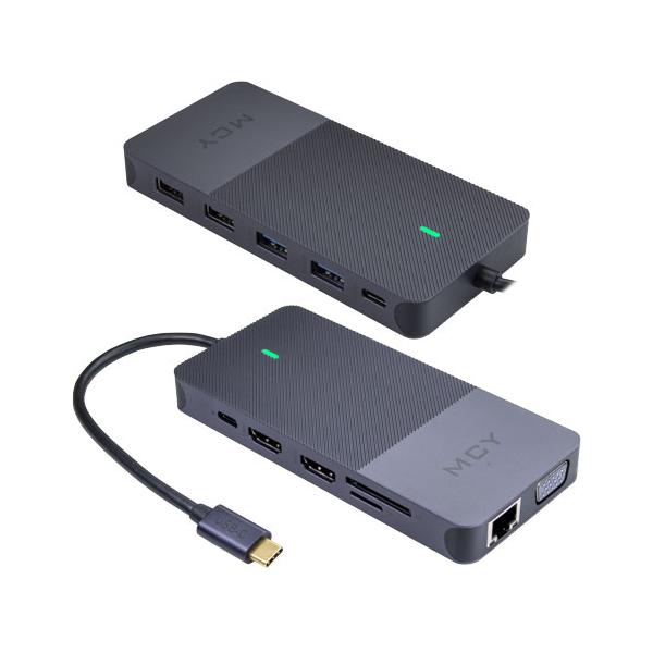 Cablenet 40-4111 replicatore di porte e docking station per laptop Cablato USB 3.2 Gen 2 [3.1 Gen 2] Type-C Alluminio (CNL 12 IN 1 USB-C Dock)