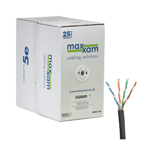 Cablenet XX5E0001BK cavo di rete Nero 305 m Cat5e U/UTP [UTP] (CNL C5e Bk UTP Ls 24AWG Sld Dca 305m)