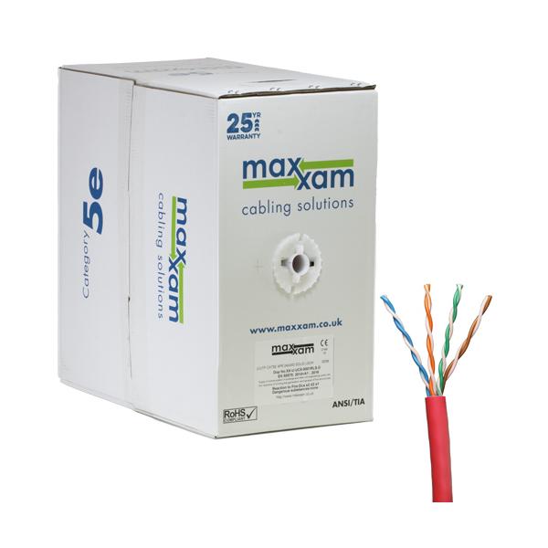 Cablenet XX5E0001R cavo di rete Rosso 305 m Cat5e U/UTP [UTP] (CNL C5e Rd UTP Ls 24AWG Sld Dca 305m)