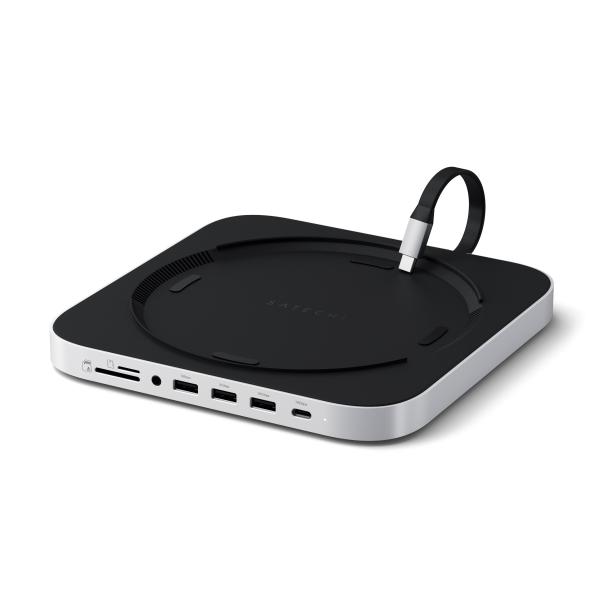 Satechi ST-GMMSHS replicatore di porte e docking station per laptop Cablato USB 3.2 Gen 2 [3.1 Gen 2] Type-C Bianco (Satechi Stand & Hub for Mac mini/S)
