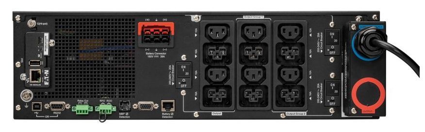 Eaton 9PX6KIRTNG2 gruppo di continuità [UPS] Doppia conversione [online] 6 kVA 6000 W (Eaton 9PX G2 9PX6KIRTNG2 - UPS [installabile in rack / esterno] - 200/208/220/230/240 V c.a. V - 6000 Watt - 6000 VA - 1 fase - 5 Ah - Ethernet 10/100/1000, RS-232, USB - connettori di uscita 13 - PFC [fattore di correzione alimentazione] - 3U - 19 - ner)