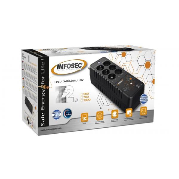 Infosec Z2 EX 700 gruppo di continuità [UPS] 0,7 kVA 360 W 6 presa[e] AC (Z2 EX 700 - Warranty: 24M)