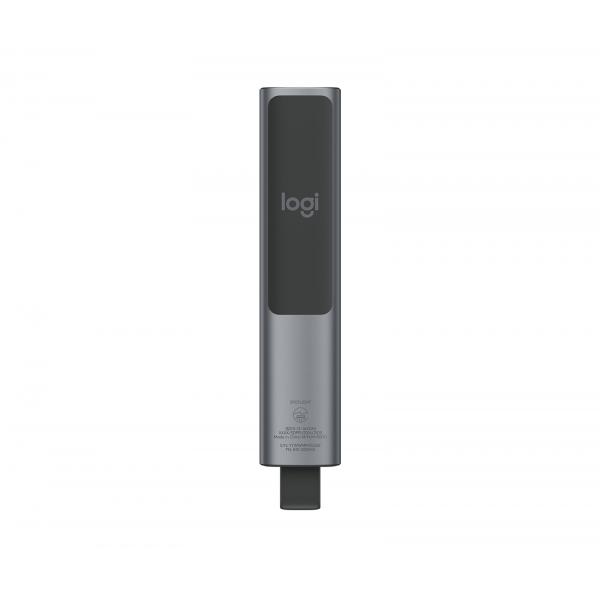 Logitech 910-005166 puntatore wireless Bluetooth/RF Grigio (Spotlight Plus - Spotlight, Bluetooth/RF, 2.4 - GHz, 30 m, Lithium Polymer [LiPo], USB, Grey - Warranty: 24M)
