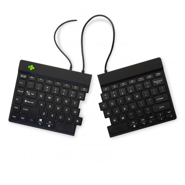 R-Go Tools R-Go Split Tastiera Ergonomico, QWERTY [US], nero, cablata (BREAK ERGONOMIC KEYBOARD QWERTY - US BLACK WIRED) - Versione Tedesca