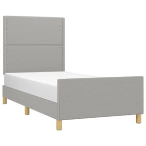 Giroletto senza Materasso Grigio Chiaro 90x190 cm Tessuto