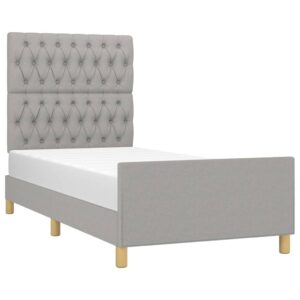 Giroletto senza Materasso Grigio Chiaro 90x190 cm Tessuto