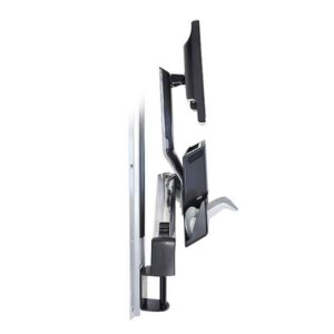 Ergotron Sit-Stand Combo Ablageflächen-System - Befestigungskit (Griff, CPU-Halter, 2 Schienenabdeckungen, 2 Kabelkanäle, Handgelenkkissen, Display-Halterung, Tastatur-Tablett, CPU Wandhalterung, Mausablage zum Herausziehen, VESA-Halterung, Wandschiene