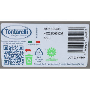 Cestino Tontarelli Aurora Grigio 55 L (6 Unità)