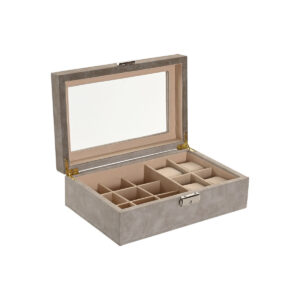 Scatola-Portagioie Home ESPRIT Marrone Grigio Poliuretano Legno MDF 25,00, X 16,5 X 8 CM