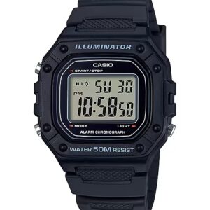 ?CASIO TIMELESS COLLECTION Mod. SPORT ILLUMINATOR WR 50M, ALARM, CHRONOGRAPH - BLACK