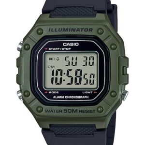?CASIO TIMELESS COLLECTION Mod. SPORT ILLUMINATOR WR 50M, ALARM, CHRONOGRAPH - ARMY GREEN