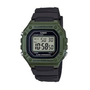 ?CASIO TIMELESS COLLECTION Mod. SPORT ILLUMINATOR WR 50M, ALARM, CHRONOGRAPH - ARMY GREEN
