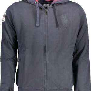U.S. POLO FELPA CON ZIP UOMO BLU