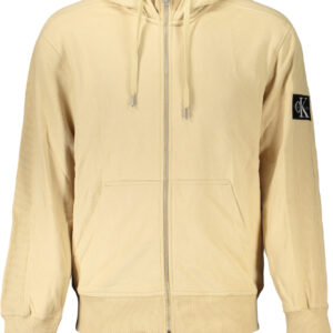 CALVIN KLEIN FELPA CON ZIP UOMO BEIGE
