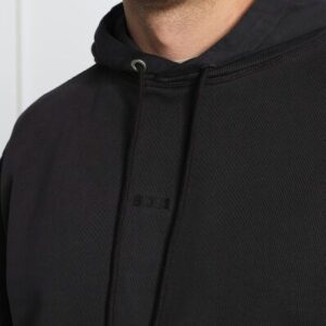 Elegant Dark Blue Cotton Hooded Sweatshirt