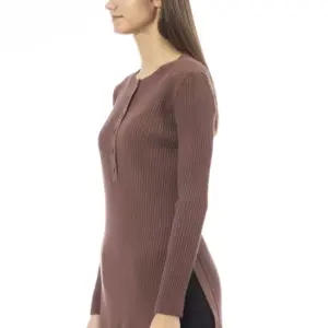 Brown Viscose Women Sweater