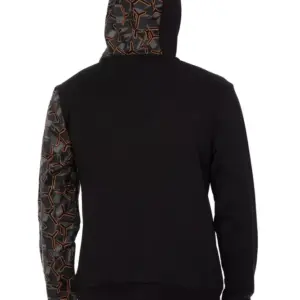 Black Cotton Men's Sweater with Hood