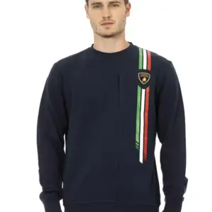 Blue Cotton Men Sweater