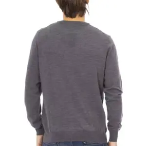 Gray Fabric Men Sweater