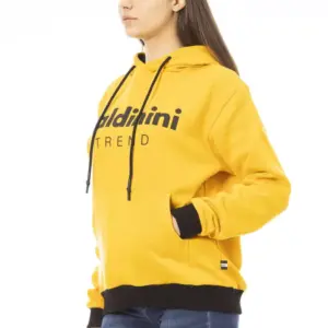Yellow Cotton Women Hoodie