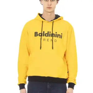 Yellow Cotton Men Sweater