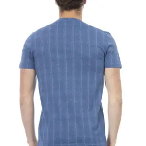 Light Blue Cotton Men T-Shirt