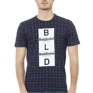 Blue Cotton Men T-Shirt