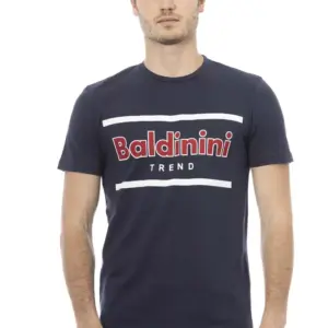 Blue Cotton Men T-Shirt