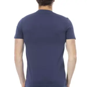 Blue Cotton Men T-Shirt