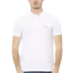 White Cotton Men Polo Shirt