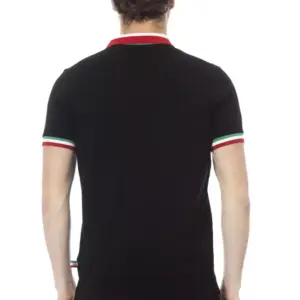 Black Cotton Men Polo Shirt