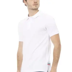 White Cotton Men Polo Shirt