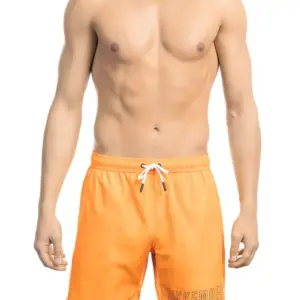 Orange Polyester Men's Swim Short