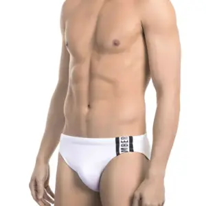 White Polyamide Men's Swimwear