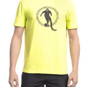 Yellow Cotton Men T-Shirt