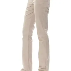 Beige Cotton Women Pant